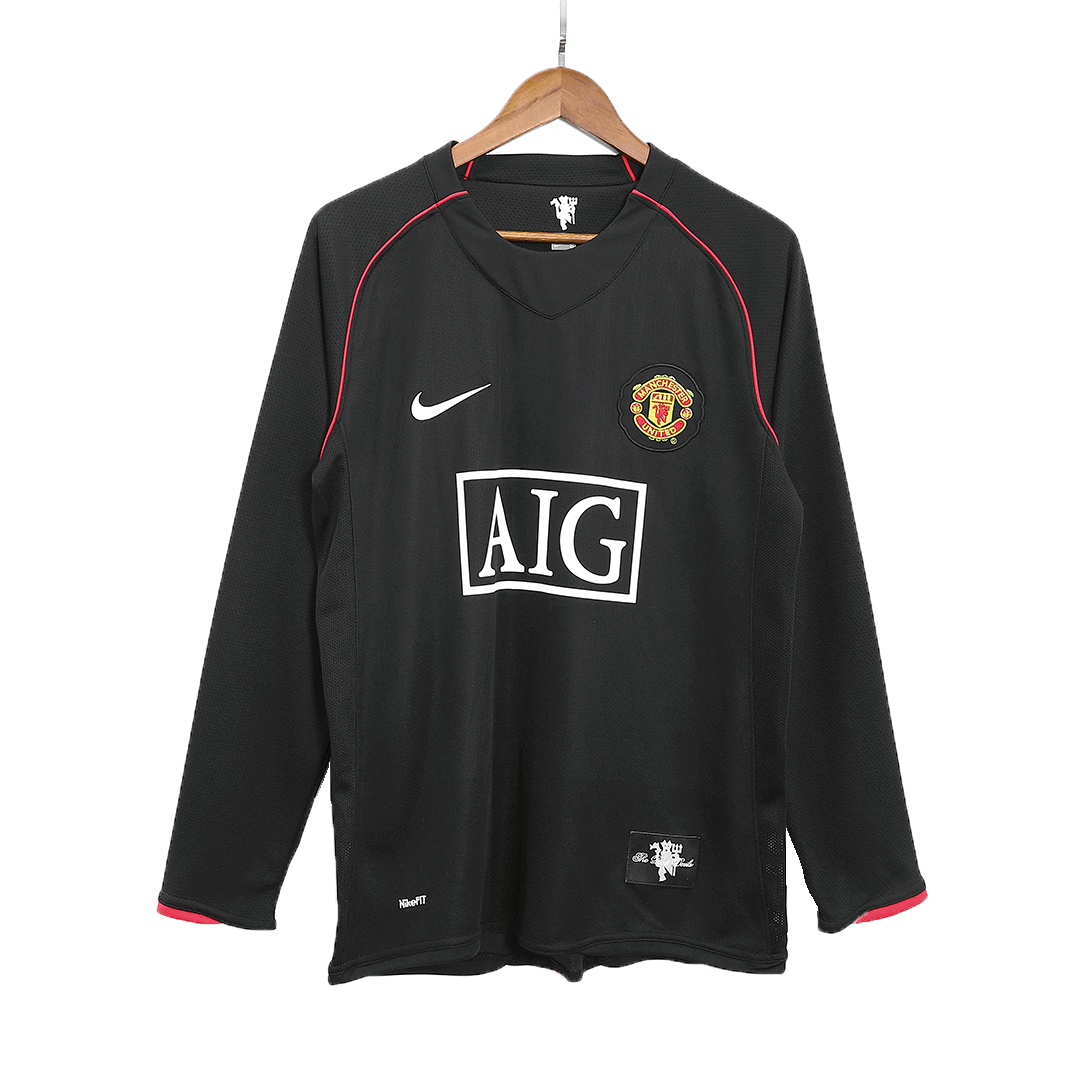 Tricouri Fotbal Vintage Manchester United ROONEY #10 Deplasare 2007/08 Mânecă Lungă