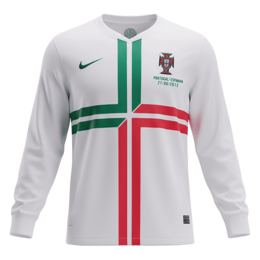 Tricouri Fotbal Vintage Portugalia Deplasare 2012 Mânecă Lungă