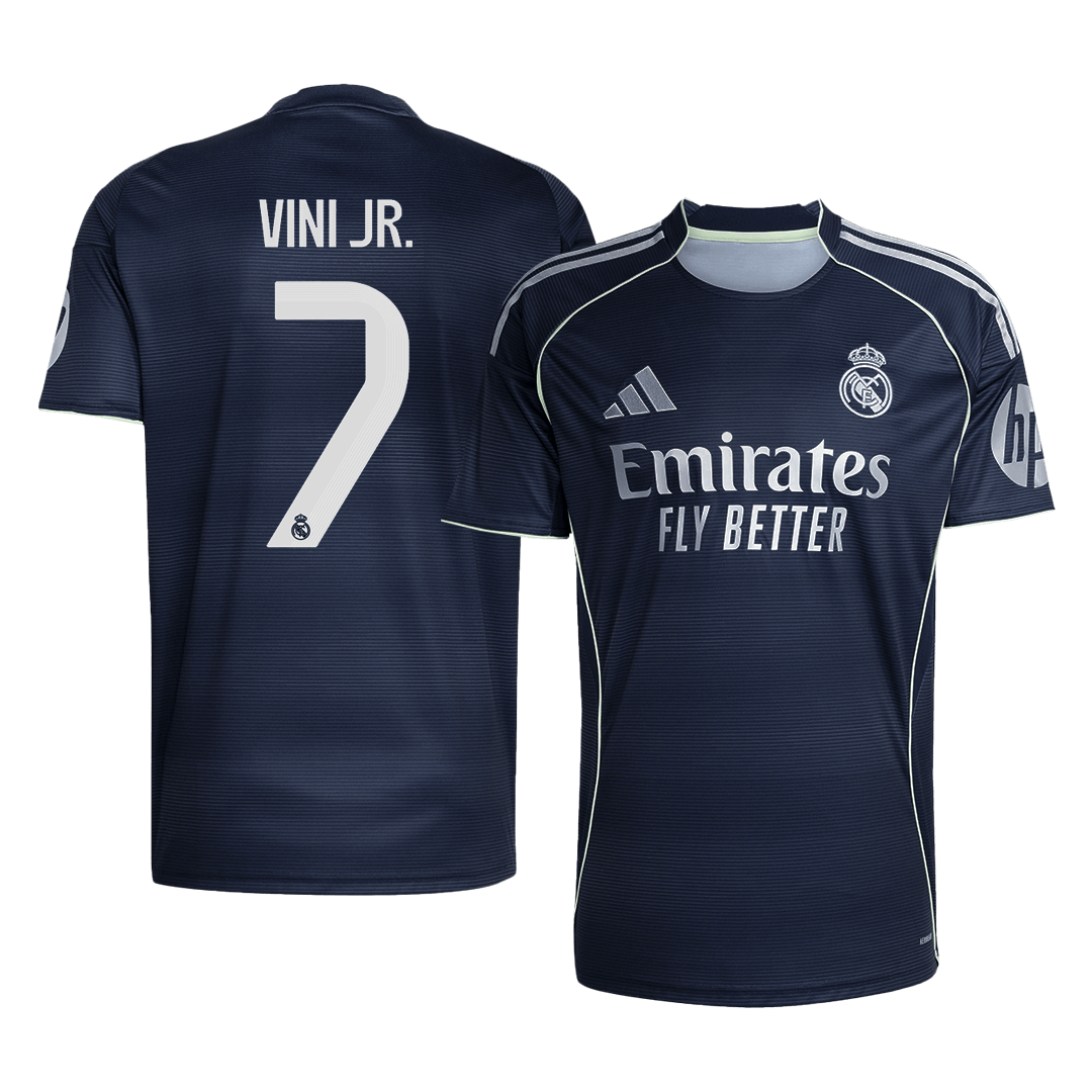 Tricouri Fotbal Real Madrid VINI JR. #7 Deplasare 2025/26 - Premium