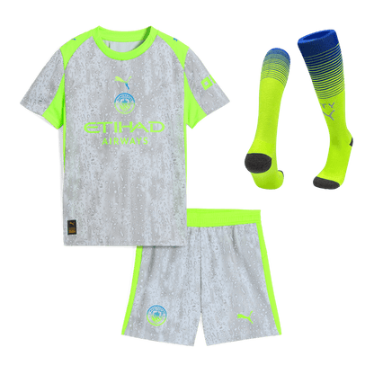 Set Tricouri Fotbal Manchester City Treilea 2025/26 Pentru Copii