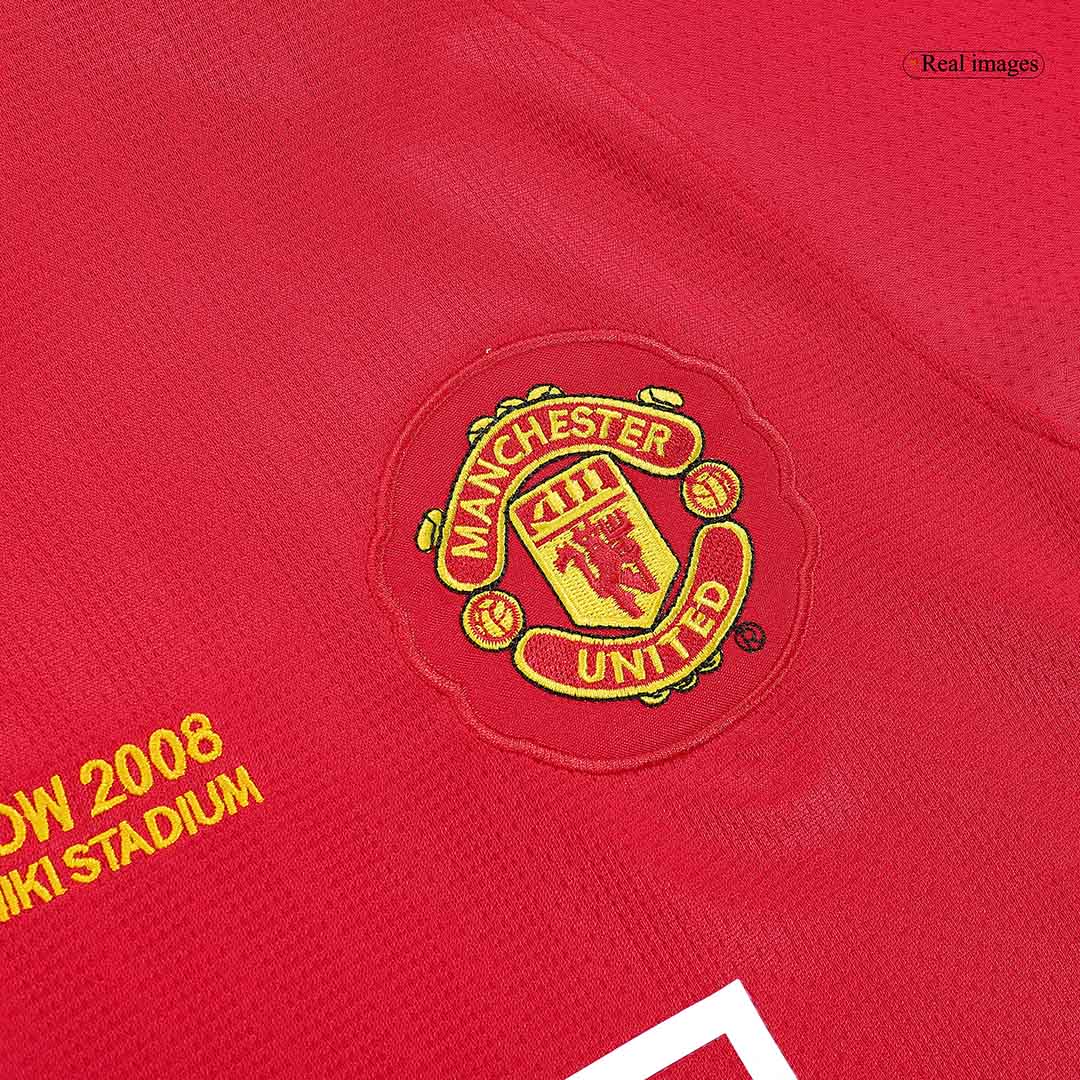 Tricouri Fotbal Vintage Manchester United ROONEY #10 Acasă 2007/08 Mânecă Lungă - UCL Final
