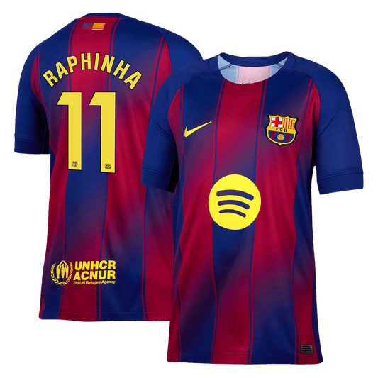Tricouri Fotbal Barcelona RAPHINHA #11 Acasă 2025/26 - Premium (mărime mare)
