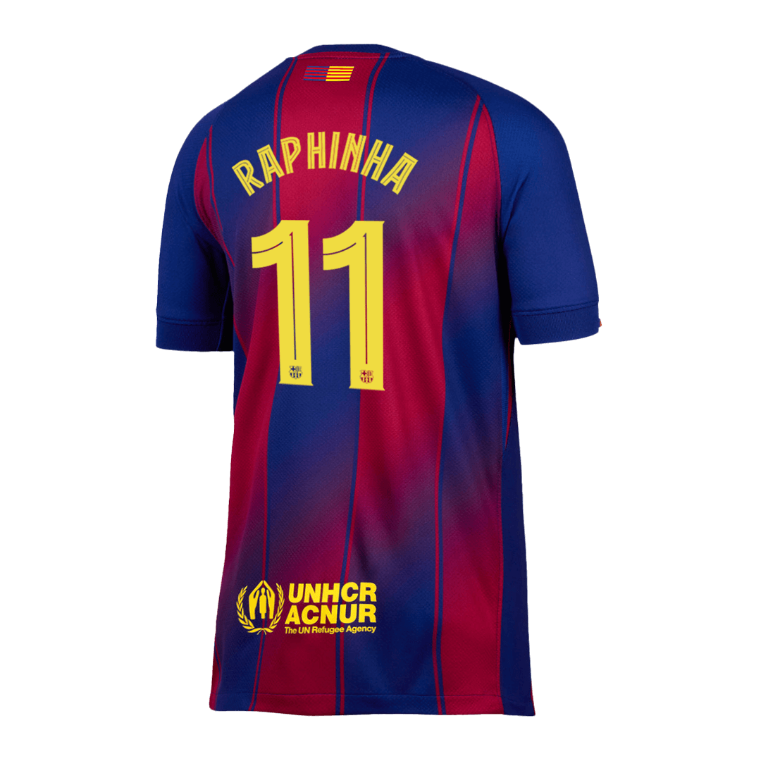Tricouri Fotbal Barcelona RAPHINHA #11 Acasă 2025/26 UCL - Premium
