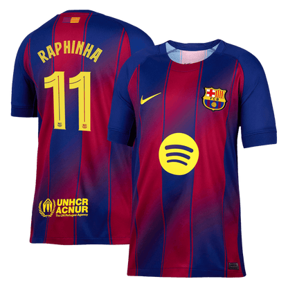Tricouri Fotbal Barcelona RAPHINHA #11 Acasă 2025/26 UCL - Premium (mărime mare)