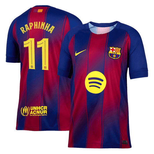 Tricouri Fotbal Barcelona RAPHINHA #11 Acasă 2025/26 UCL - Premium (mărime mare)