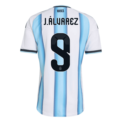 Tricouri Fotbal Argentina J.ÁLVAREZ #9 Acasă Cupa Mondială 2026 Authentic