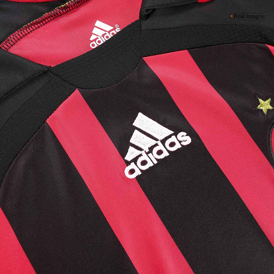 Tricouri Fotbal Vintage AC Milan MALDINI #3 Acasă 2006/07 Mânecă Lungă
