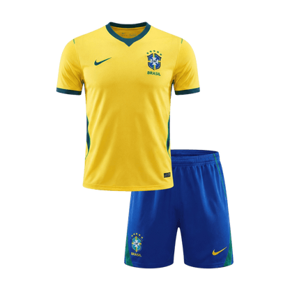 Set Tricouri Fotbal Brazilia Acasă Cupa Mondială 2026 Pentru Copii - Premium
